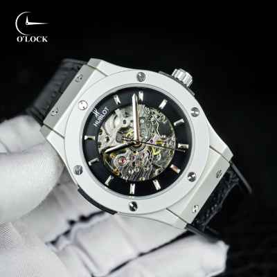 Đồng hồ hublot cơ dây cao su lộ cơ